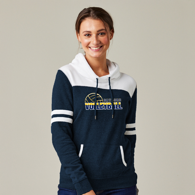 Volleyball 1 Ladies Varsity Fleece Pullover Hood