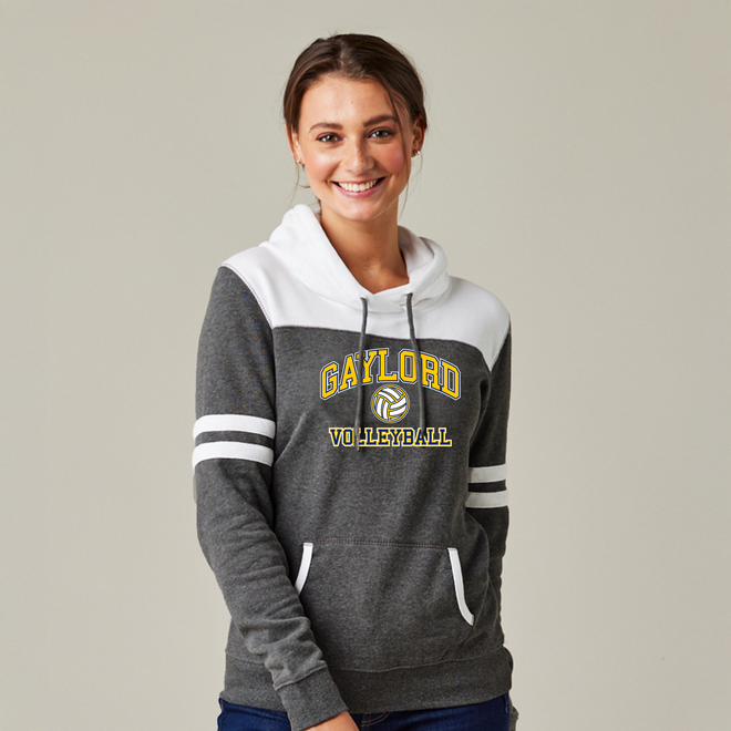 Volleyball 2 Ladies Varsity Fleece Pullover Hood