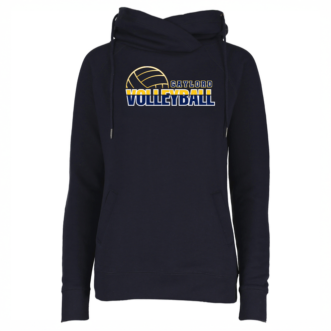 Volleyball 1 Women's Fleece Funnel Neck Pullover Hoodie