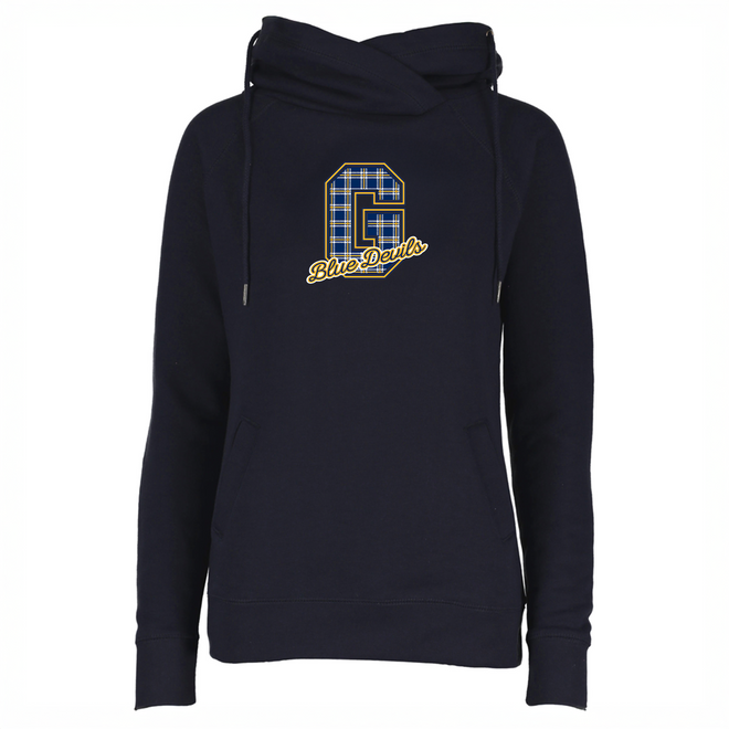 Blue Devils 4 Women's Fleece Funnel Neck Pullover Hoodie