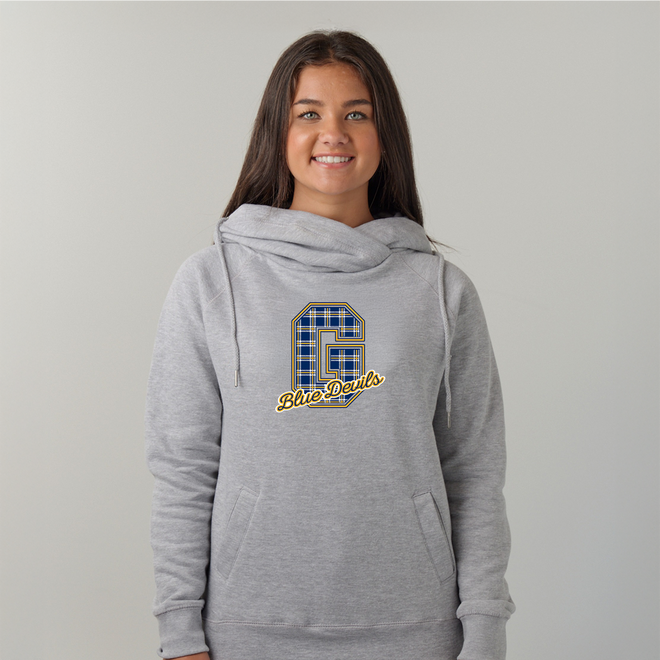 Blue Devils 4 Women's Fleece Funnel Neck Pullover Hoodie