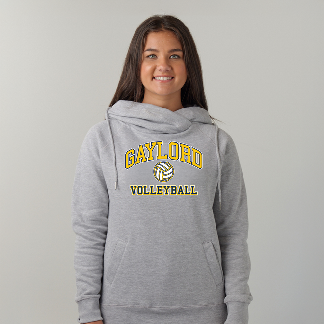 Volleyball 2 Women's Fleece Funnel Neck Pullover Hoodie