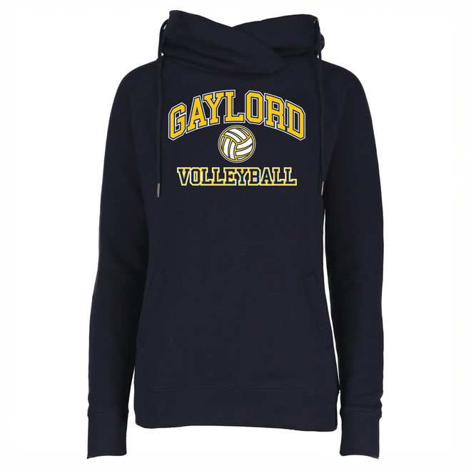Volleyball 2 Women's Fleece Funnel Neck Pullover Hoodie
